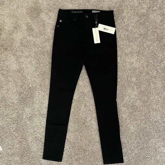 AG Farrah High Rise Skinny Ankle Crop Jeans Black Contour 360 sz 26! - Picture 4 of 7